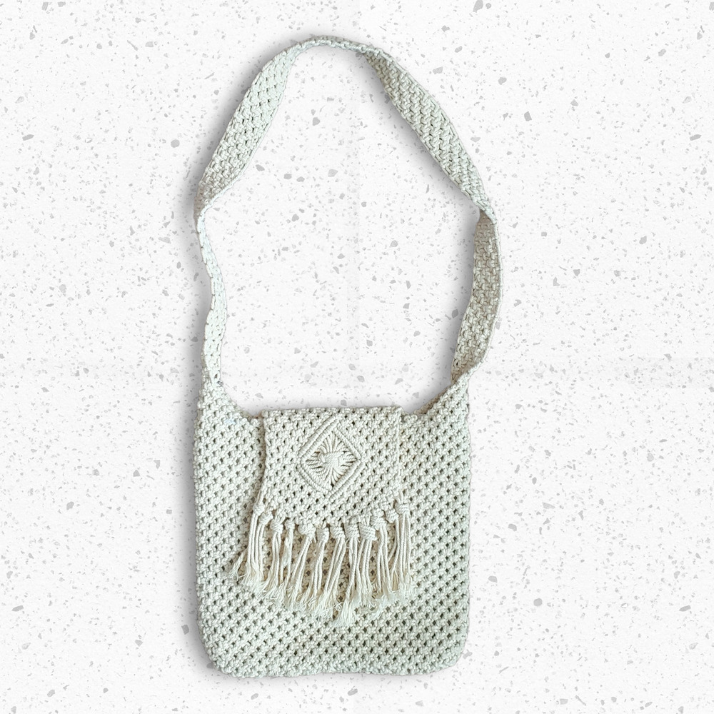 VTG Early Y2k Rope Crochet Over The Shoulder Bag by No Boundaries